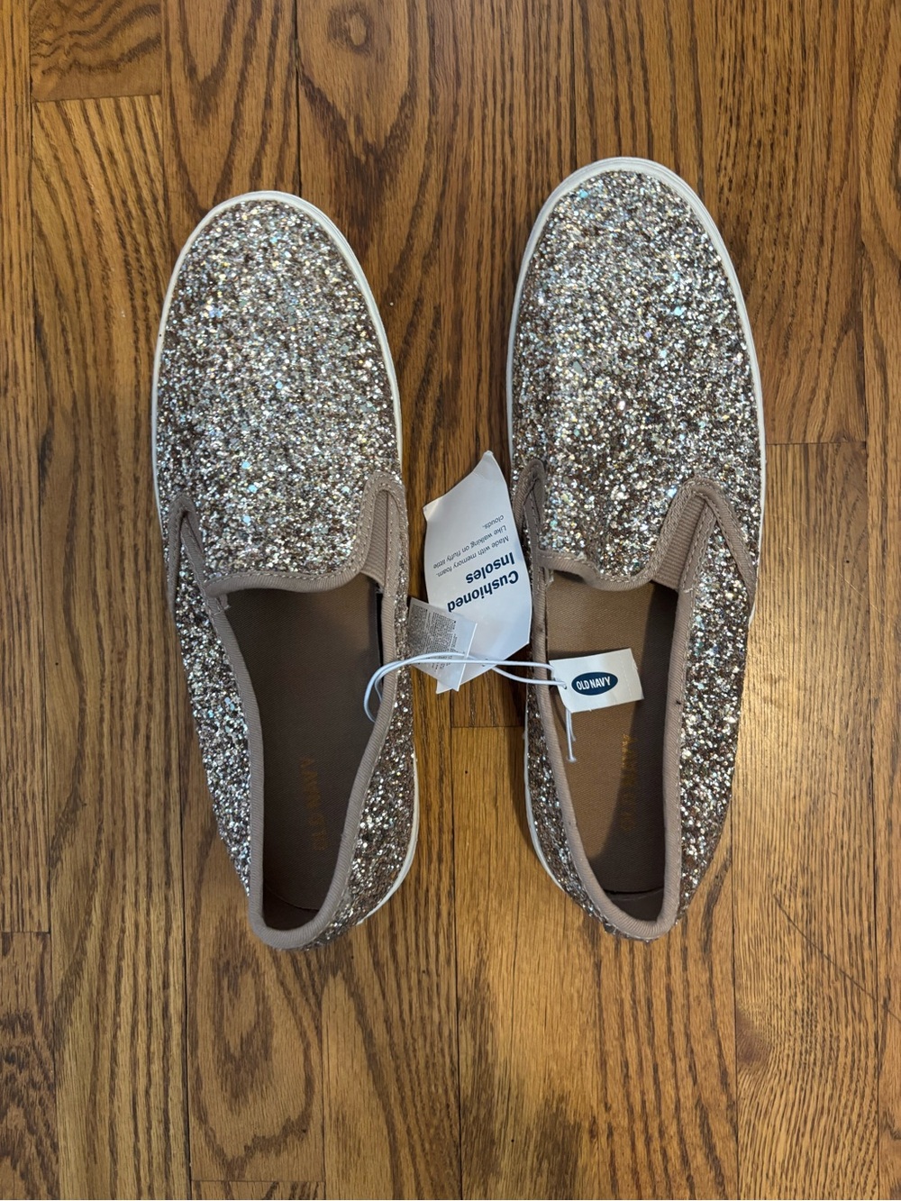Old Navy NWT Glitter Slip-On Sneakers - Gold size 10